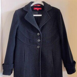 Anne Klein Women's Black Wool Coat Sm 100% wool